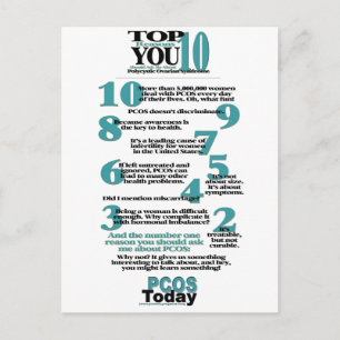 Top 10 PCOS Reasons Postcard
