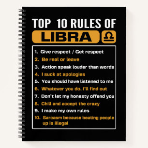 Top 10 rRules Of libra, Libra Facts Traits Rules Notebook
