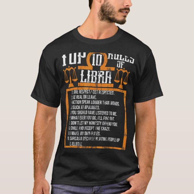 Top 10 Rules Libra Horoscope Birthday (Front)