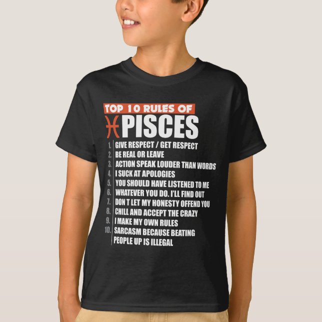 Top 10 Rules of Pisces zodiac gift horoscope (Front)