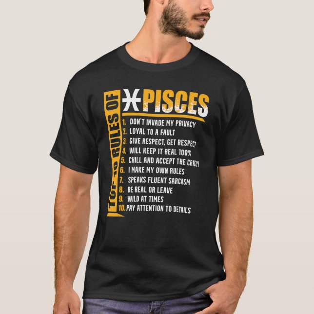 Top 10 Rules Of Pisces Zodiac Sign (Front)