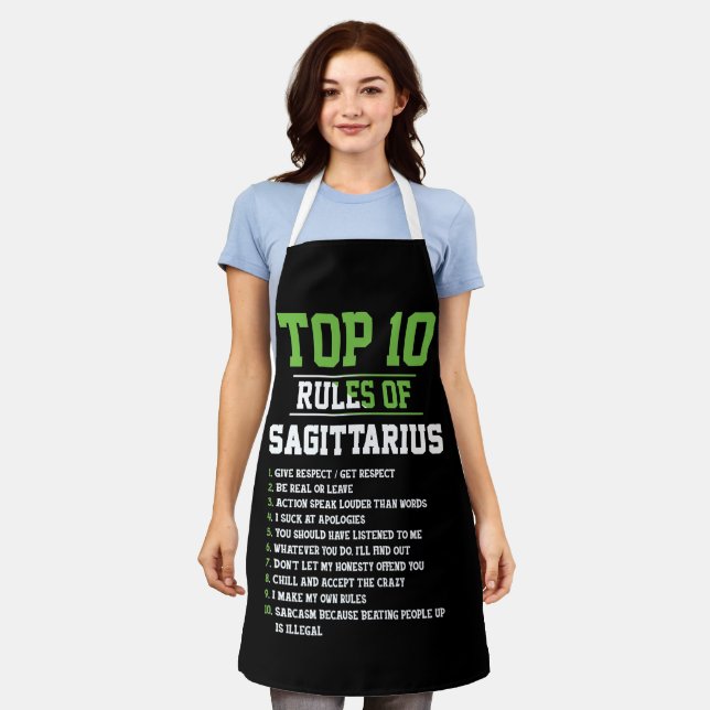 Top 10 Rules Of Sagittarius Birthday Horoscope Apron (Worn)