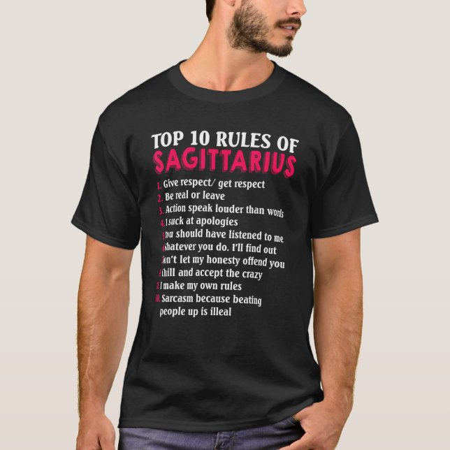 Top 10 Rules Of Sagittarius Zodiac Sign (Front)