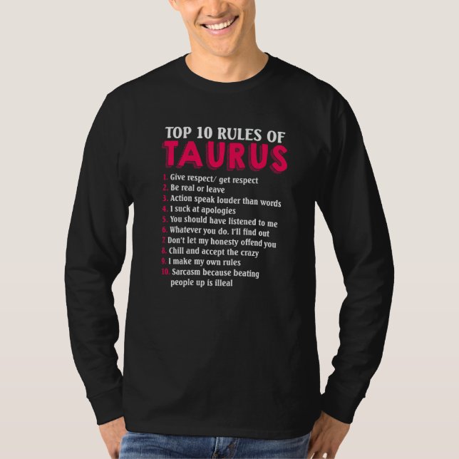 Top 10 Rules Of Taurus Zodiac Sign (Front)