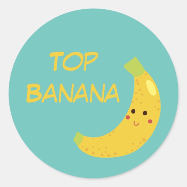 Top Banana Award Ribbon Classic Round Sticker (Front)