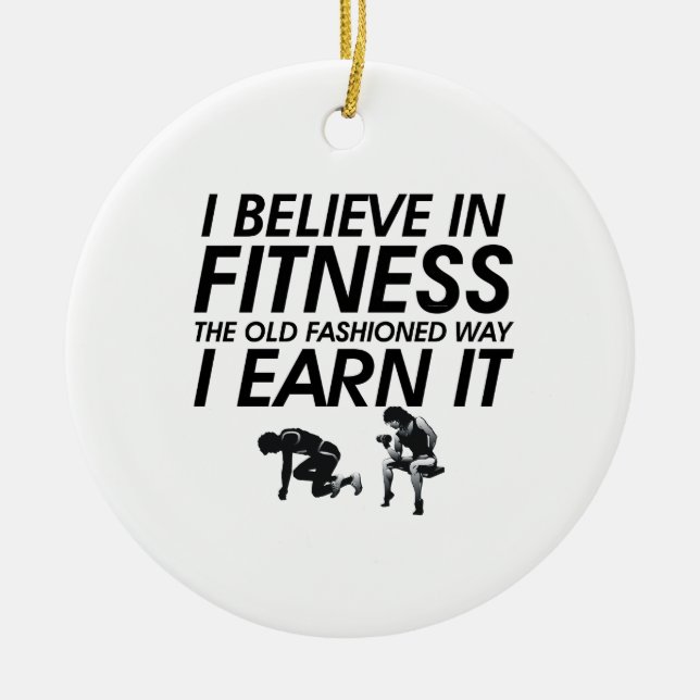 TOP Believe in Fitness Ceramic Tree Decoration (Front)
