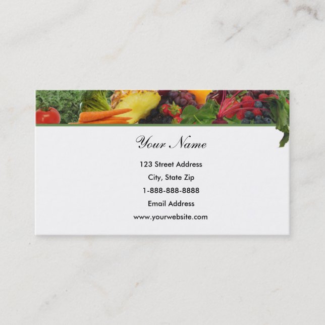 Top Border Fruit - Veggie Business Card (Front)