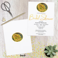 Top Border Sunflower Oval Photo Bridal Shower