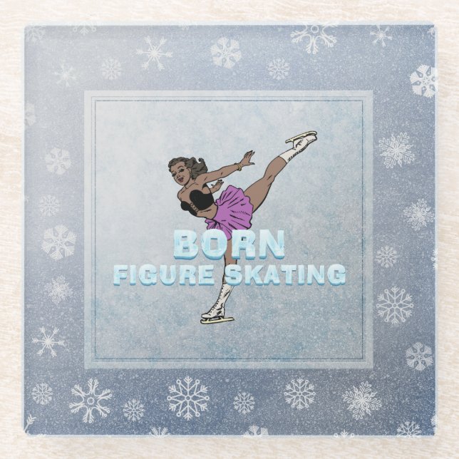 TOP Born Figure Skating Glass Coaster (Front)