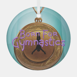 TOP Born for Gymnastics Glass Ornament