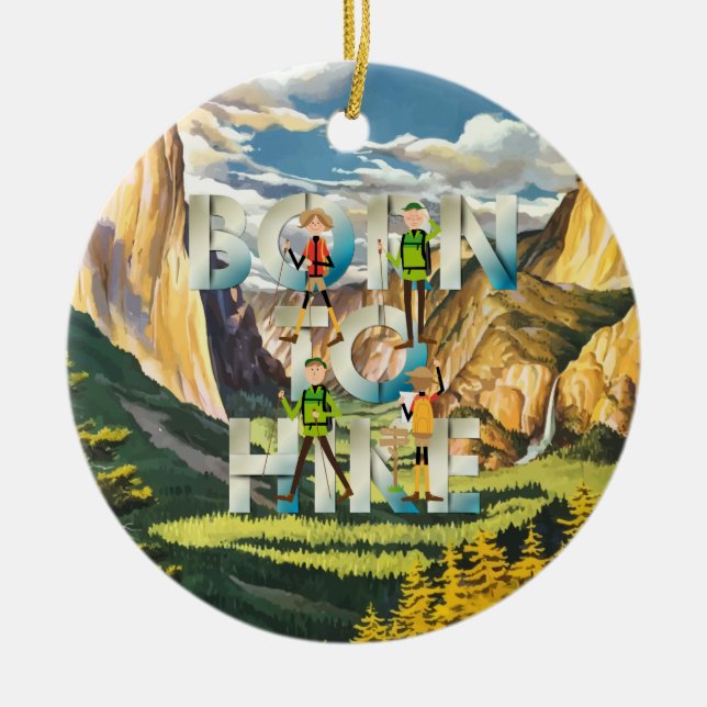 TOP Born to Hike Ceramic Tree Decoration (Front)