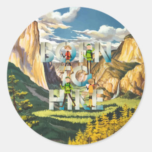 TOP Born to Hike Classic Round Sticker