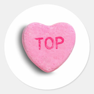 Top Candy Heart Classic Round Sticker