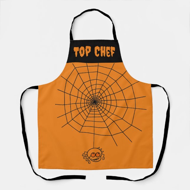 "Top Chef".  Halloween Spider Apron (Front)