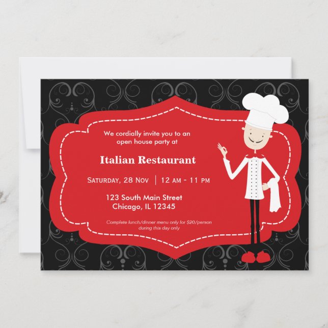 Top Chef Restaurant Invitation (Front)