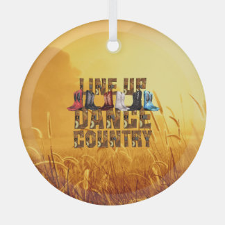 TOP Country Line Dance Glass Ornament
