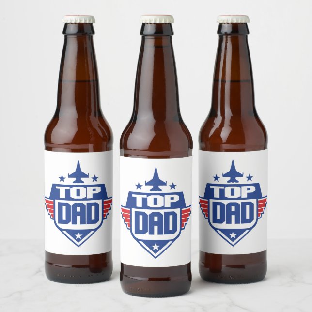 Top Dad Aeroplane Beer Bottle Label (Bottles)
