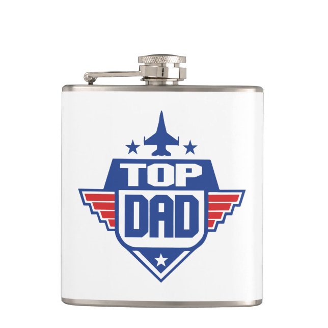 Top Dad Aeroplane Hip Flask (Front)
