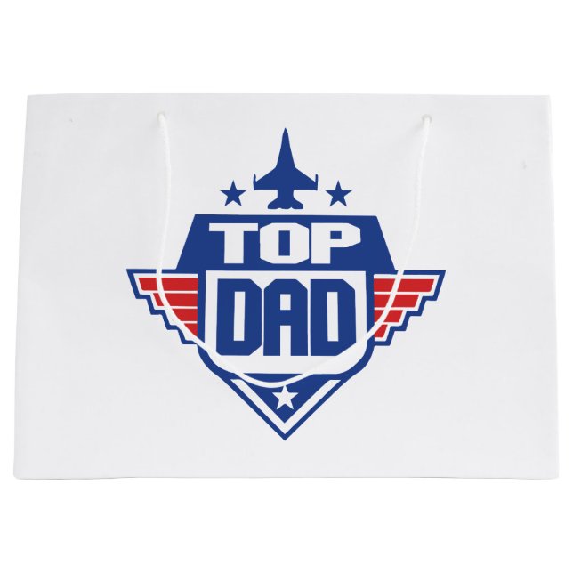 Top Dad Aeroplane Large Gift Bag (Front)