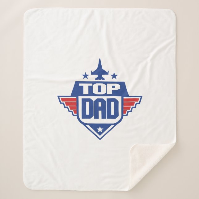 Top Dad Aeroplane Sherpa Blanket (Front)