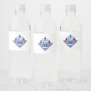 Top Dad Aeroplane Water Bottle Label