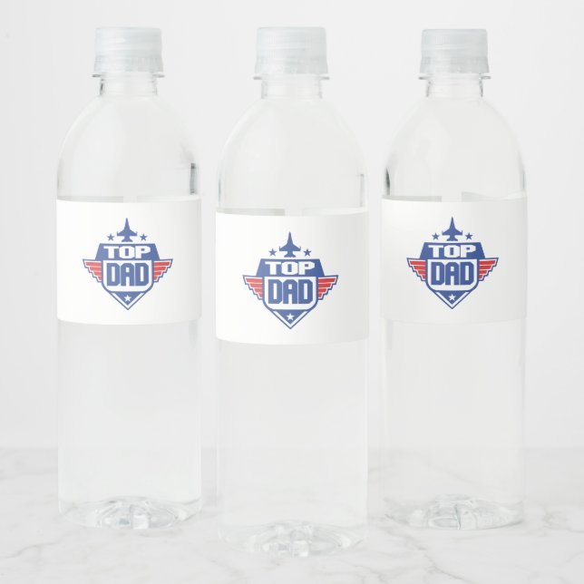 Top Dad Aeroplane Water Bottle Label (Bottles)