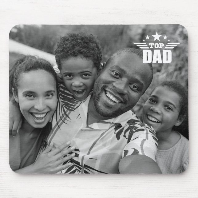 Top Dad Photo Mousepad |Dad Custom Photo Mouse Mat (Front)