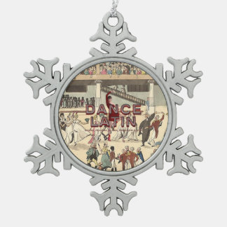 TOP Dance Latin Snowflake Pewter Christmas Ornament