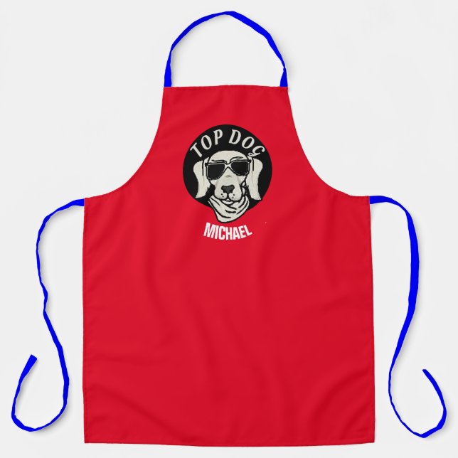 Top Dog Apron - Personalised Funny Chef Gift (Front)