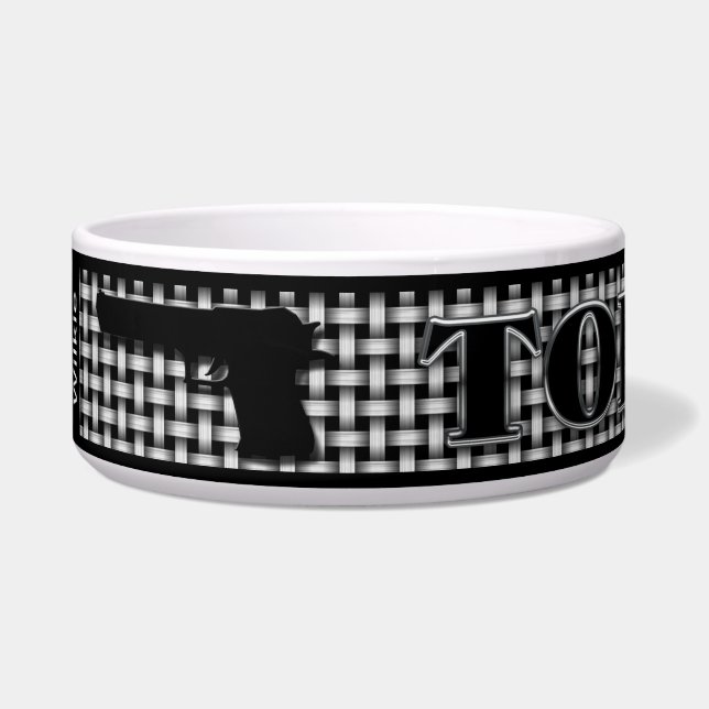 TOP DOG BOWL/DISH - GUNS (Left)