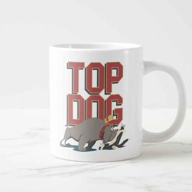 "Top Dog" Spike Guarding TWEETY™ From SYLVESTER™ Large Coffee Mug (Right)