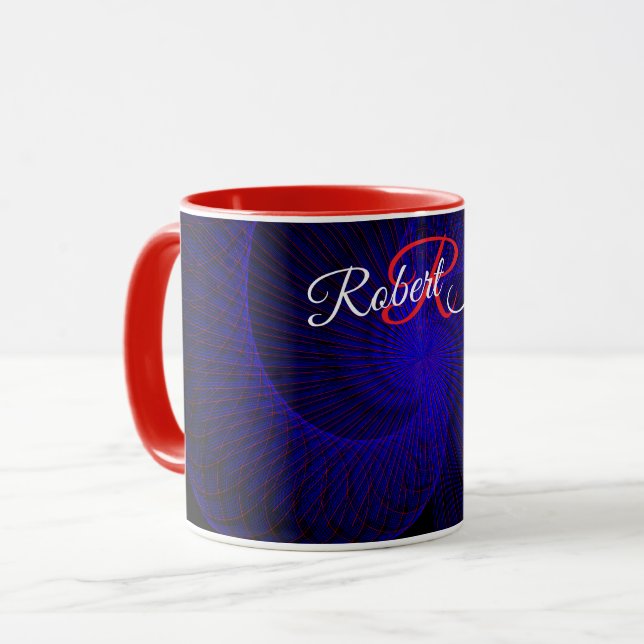 Top Down Dual Funnel Geometric Coffee Mug (Front Left)