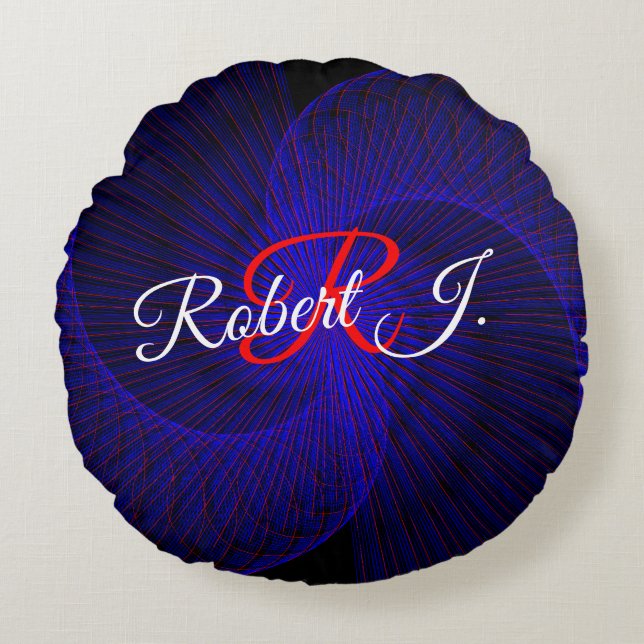 Top Down Dual Funnel Geometric Round Pillow (Front)