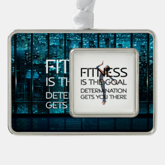 TOP Fitness Goal Silver Plated Framed Ornament
