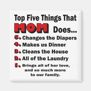 Top Five Things That Mum Does Magnet