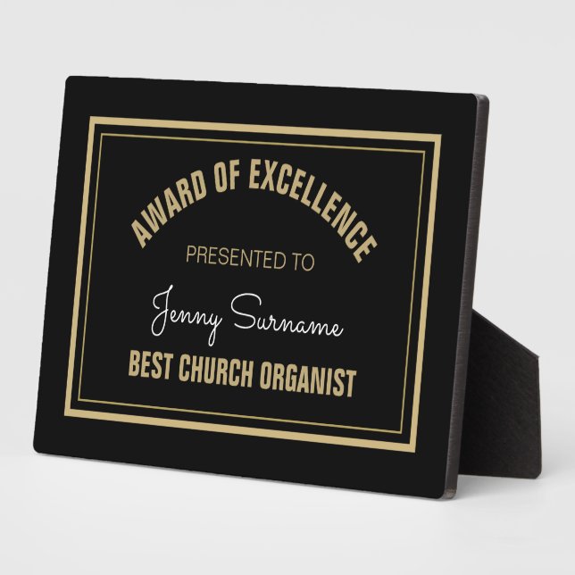 Top Gift!  Best Church Organist plaque (Side)