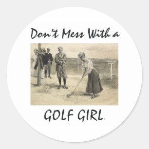 TOP Golf Girl Classic Round Sticker