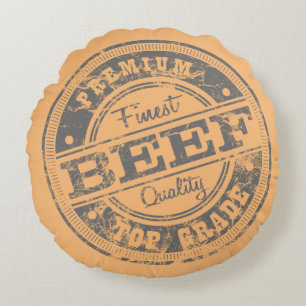 Top Grade Beef - Light Colours Round Cushion