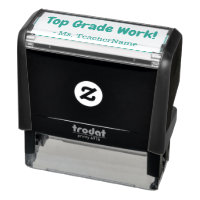 "Top Grade Work!" + Tutor Name Rubber Stamp