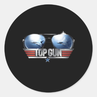 Top Gun Aviator Sunglasses Reflection Classic Round Sticker