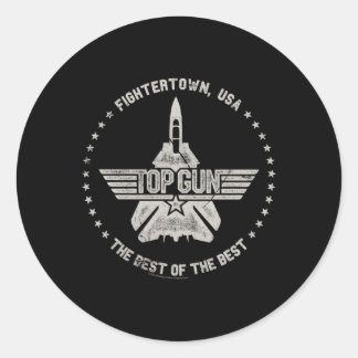 Top Gun Fightertown Usa Circle Classic Round Sticker