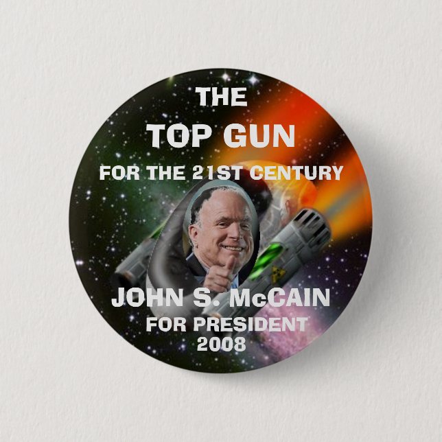 TOP GUN MCCAIN 6 CM ROUND BADGE (Front)