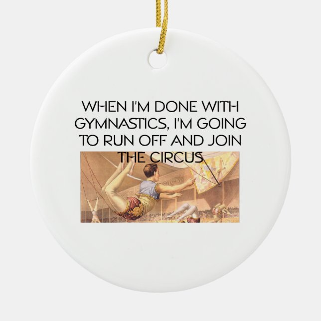 TOP Gymnastics Humour Ceramic Tree Decoration (Front)