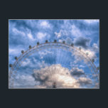 Top half of the London Eye Postcard<br><div class="desc">One of the most famous modern buildings in London,  the London Eye is also one of the most popular tourist attractions.</div>