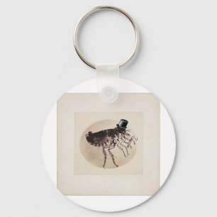 Top Hat and Cane Flea Key Ring
