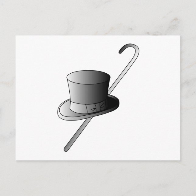 Top Hat and Cane Postcard (Front)