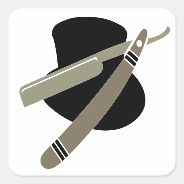 Top hat and razor sticker (Front)