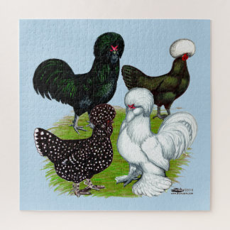 Top Hat Chicken Quartet Jigsaw Puzzle