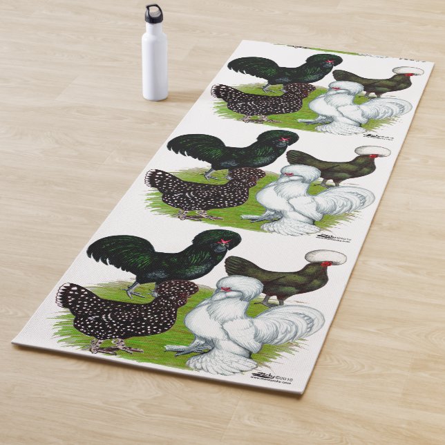 Top Hat Chicken Quartet Yoga Mat (In Situ)