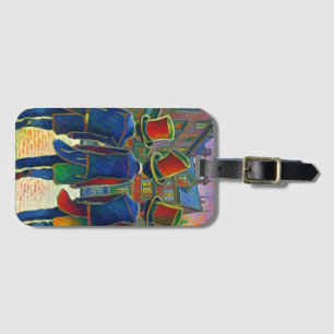 Top hat design luggage tag